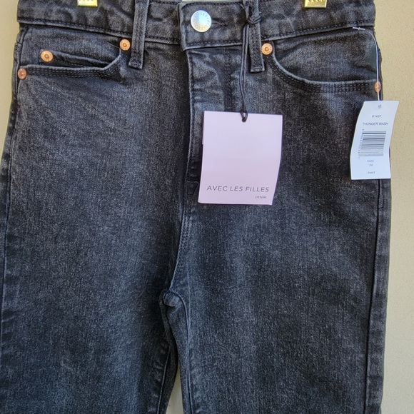 Anthropologie Avec Les Filles HighWaist Sculpted Flare ThunderWash Jeans Size 24 - Picture 6 of 13